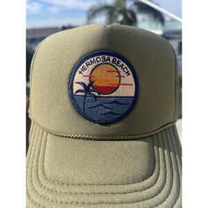 Otto olive green Hermosa Beach California trucker mesh hat surfing beachy